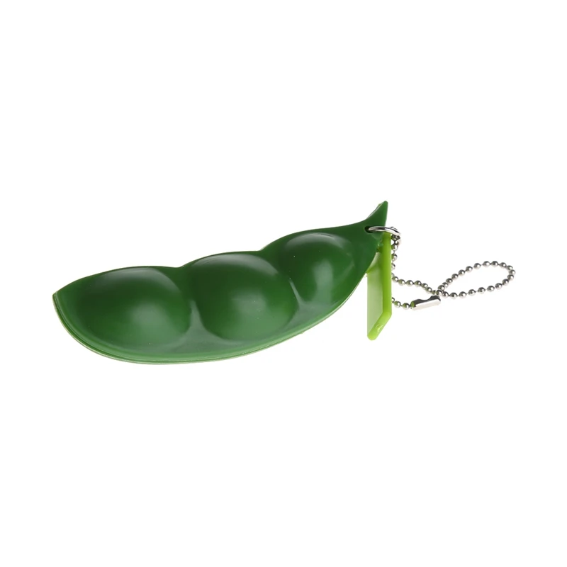 

Squeeze-a-Bean Soybean Fidget Vent Toys Stress Relieving Keychain Keyring Gift