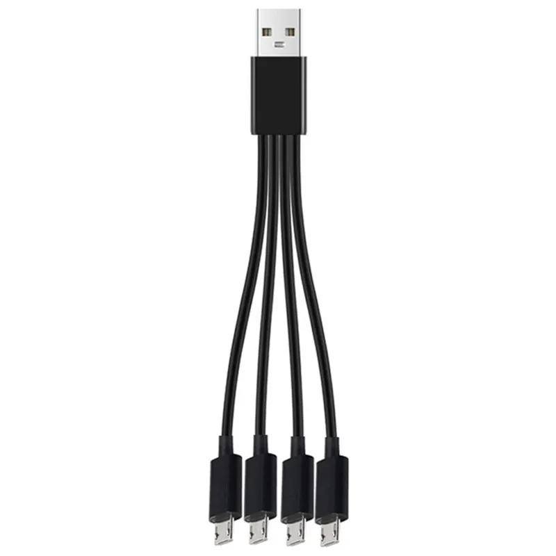 

2023 New 20cm Short 4 In 1 USB to Micro USB Cable 3A Fast Charging TPE Cord Charger for Samsung Huawei Xiaomi for All Phones