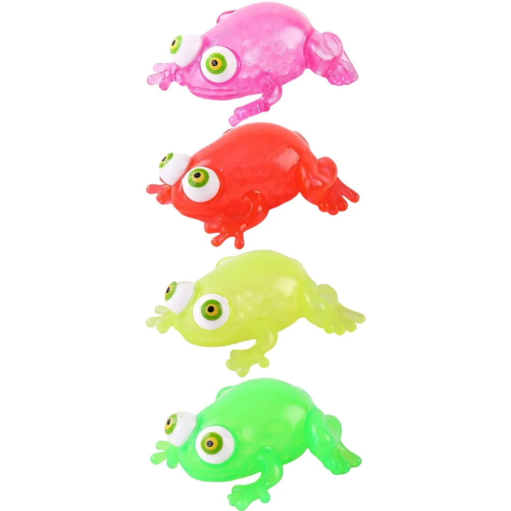 

4 Pcs Pinch Toys Squeeze Small Frog Gifts Bulk Party Relaxing Playthings Office Stress Soft Rubber Favors Kids Relief