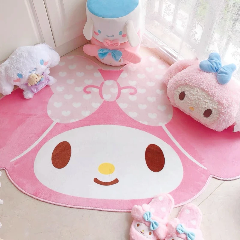 

100x150CM Cartoon Saniro My Melody Carpet Kawaii Home Soft Fur Rugs Children Girls Bedroom Living Room Floor Mat Doormat Decor