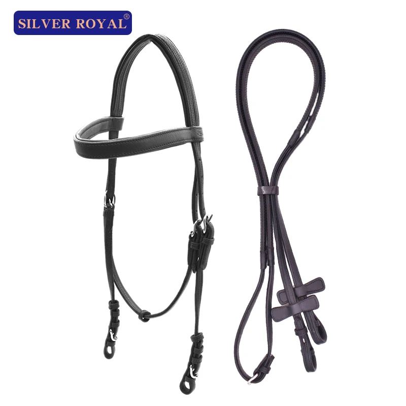 English water hose Bridle Soft  leather water hose reins set harness horse equipment size halter walking horse water hose