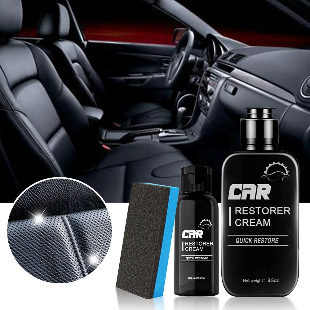 Car Restorer Cream Quick Restorer Paste 100ml Auto Plastic Leather Refurbishment Agent Washable Refresh Aging Surfaces Car Care