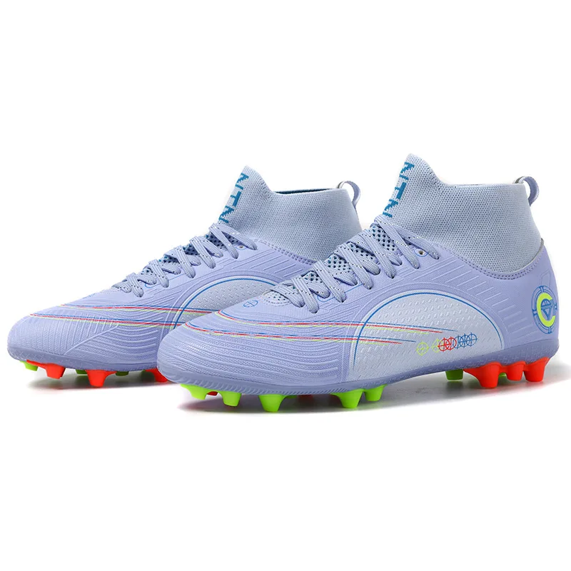 Fashion Purple AG/TF Football Boots Men Turf Sneakers Non-slip Crampons Futsal Soccer Shoes for Men Women Zapatos De Futbol 2022