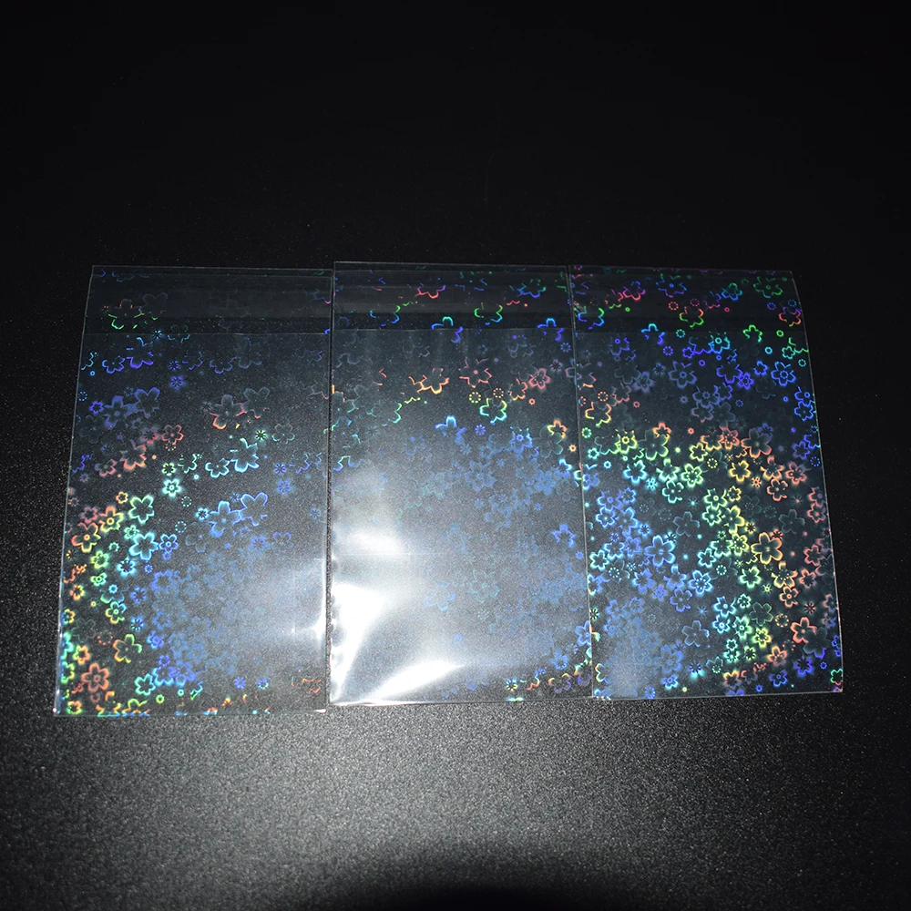 100pcs/lot Flower Small Cards Transparent Laser Clear Sleeves YGO MTG TCG Korea Idol Photo Protector Trading Shield Cover |