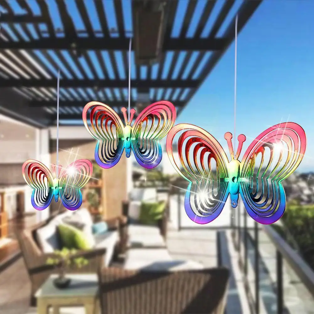 

Светоотражающая ветряная мельница-бабочка декоративные подарки праздничные цветные садовые колокольчики ветряная металлическая яркая ул...