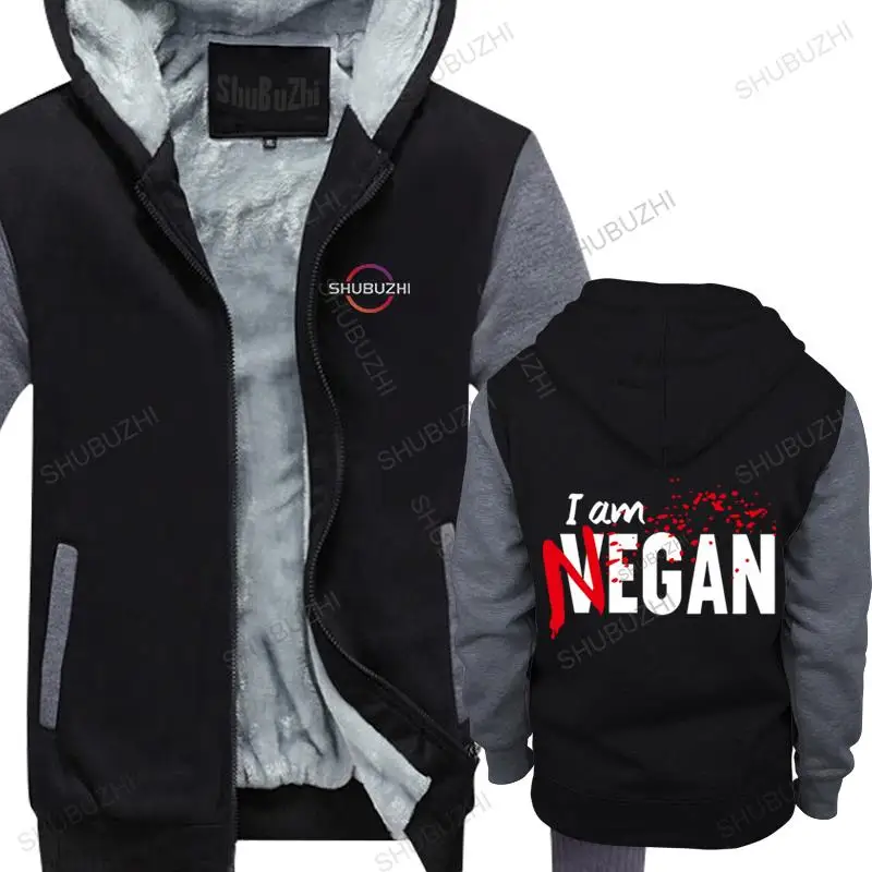 

Negan Lucille fleece hoody Men The Walking Dead Cartoon thick hoodie I Am Negan Graphic winter jacket 90s Harajuku hooded zipper