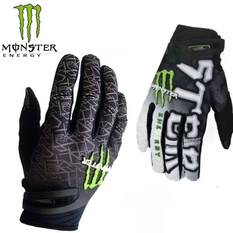 Фото Перчатки для верховой езды Monster Energy, внедорожные перчатки для мотоциклетных и велосипедных гонок, мужские и женские износостойкие перчатки с полным пальцем №1