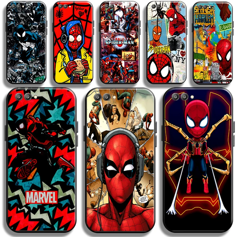 

Marvel Avengers Spiderman For Huawei Honor V20 V10 V9 Phone Case Shockproof Cover Soft Carcasa Back Liquid Silicon Cases Shell