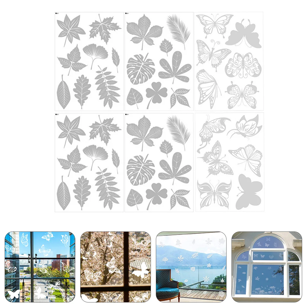 

2 Sets Anti-flying Bird Strike Sticker Window Clings Electrostatic Film Alert Decal Glue-free Birds Avoiding Stickers