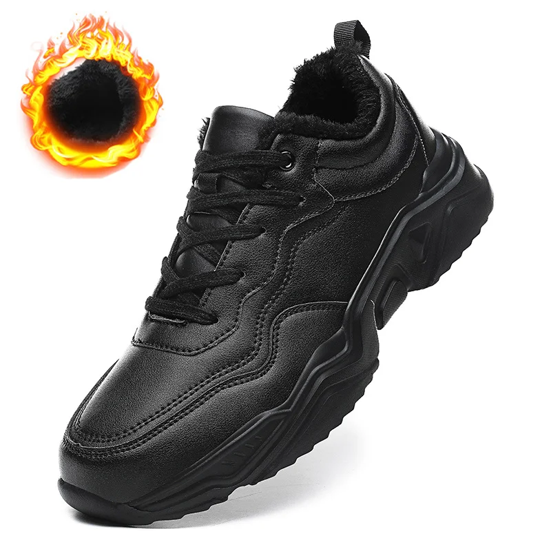 

Plush Winter Men Running Shoes Ourdoor Walking Jogging Trekking Sneakers Lace Up Athletic Shoes Light Soft Keep Warm Sneakers