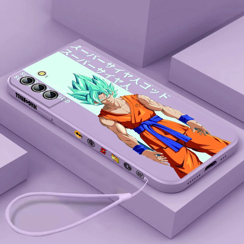 

Anime Dragon Ball For Samsung Galaxy S22 S21 S20 FE S10 Note 20 10 Ultra Lite Plus Liquid Left Rope Phone Case Capa
