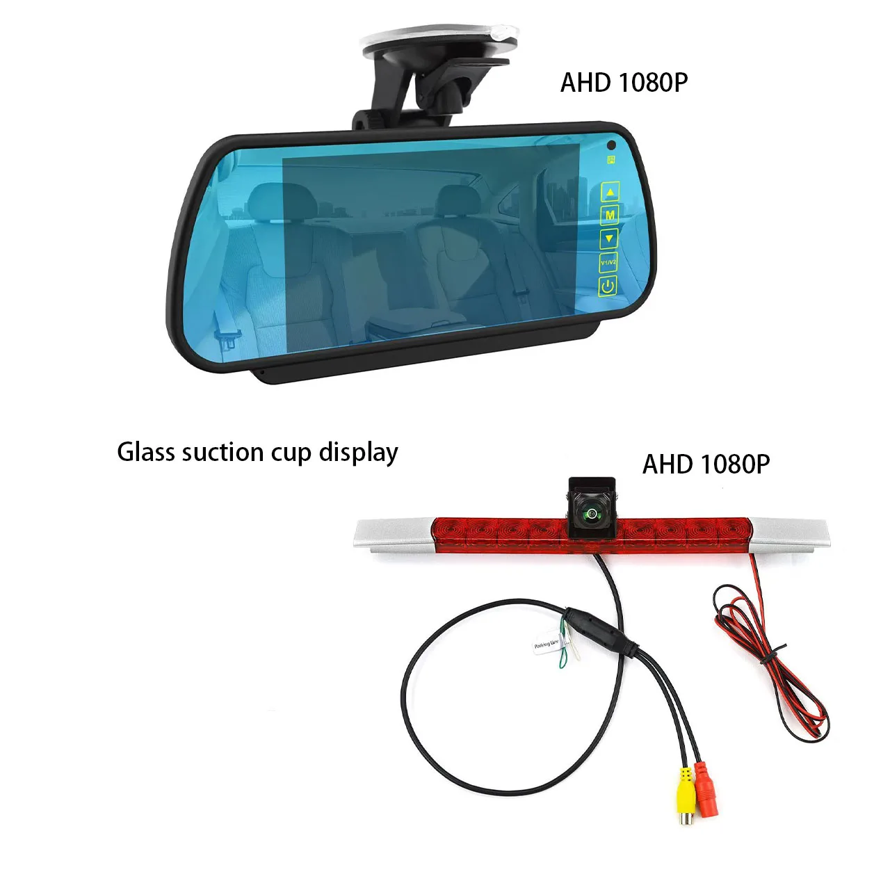 Камера заднего вида с двумя объективами стоп-сигналами для всех плоских