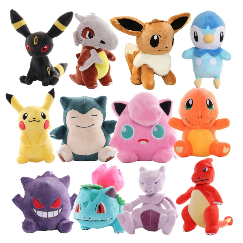 

TAKARA TOMY 16-25cm Pokemon Series Plush Toys Cubone Mewtwo Snorlax Bulbasaur Blastoise Cartoon Stuffed Doll for Children Gift