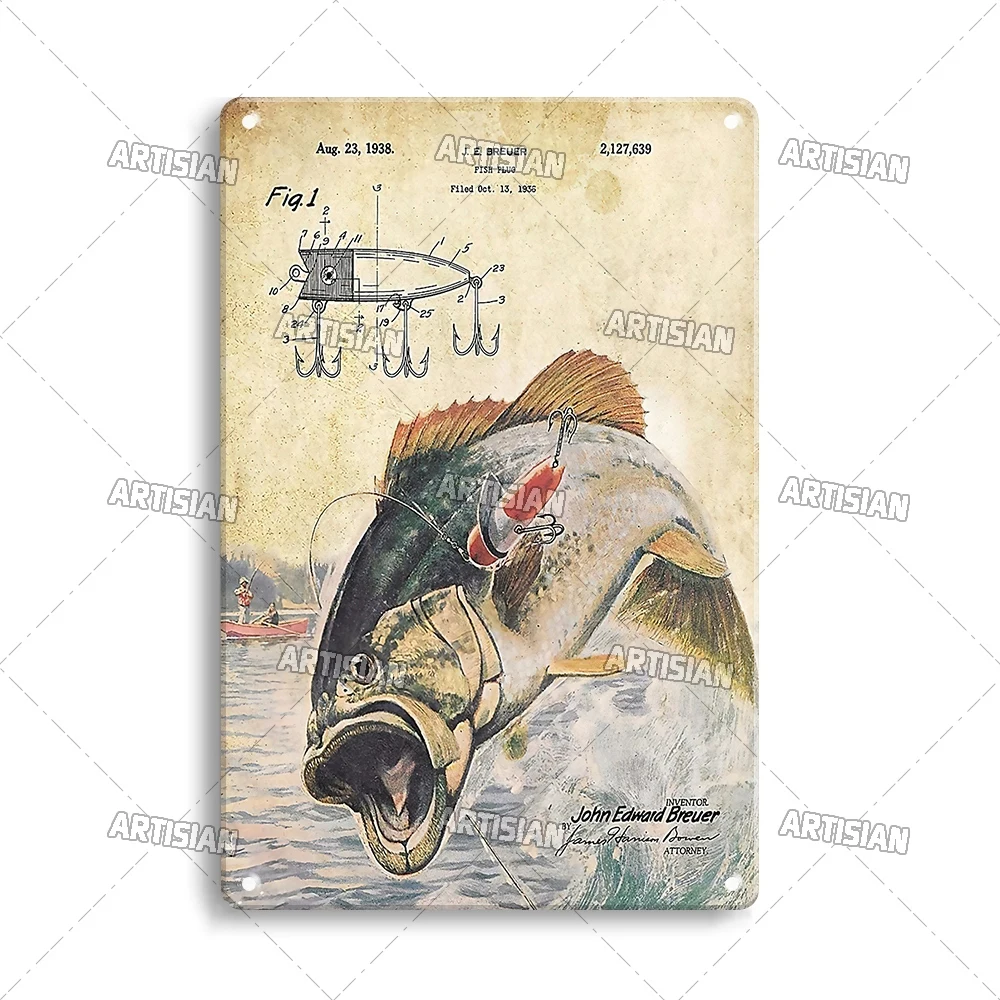 

Металлический плакат для рыбалки ARTISIAN