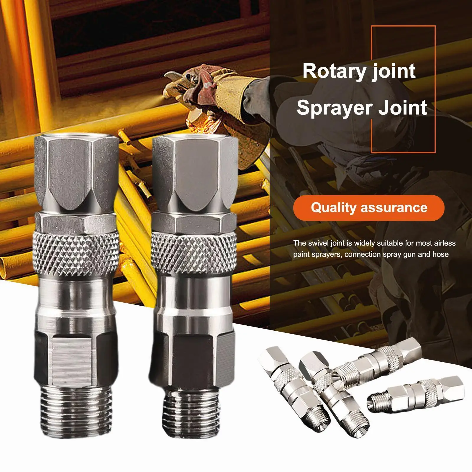 

1/4-Inch Airless High Pressure Spray Hose Swivel Joint Fit For Paint Sprayer Stainless Steel Tool Parts Sprayer Joint Acces G3X1