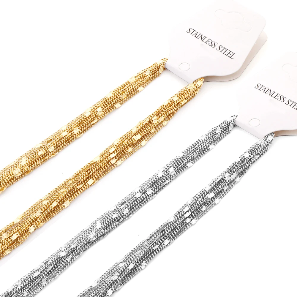 

LUXUKISSKIDS 1.4mm 18K Gold Plated Shiny High Quality Stainless Steel Wholesale Chains For Women DIY Making 2022 New Style Chain