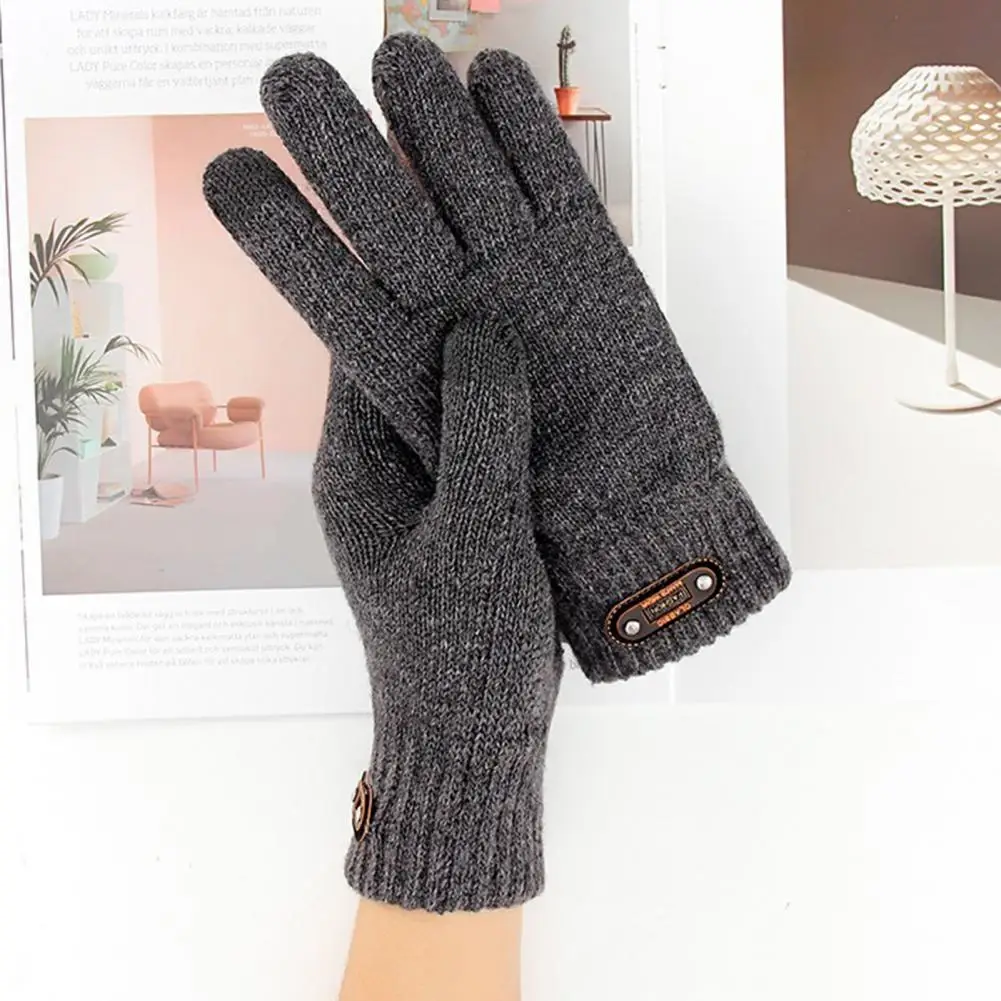 

1 Pair Knitted Gloves Fashion Elastic Thickened Men Touch Screen Knitting Riding Gloves for Travel Men Gloves Men Gloves