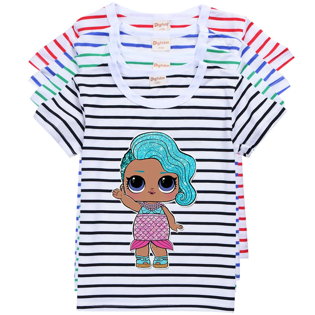 

LOL Surprise Doll Casual Shirts Kids Fashion Summer T Shirt Graphic Short Sleeves T-Shirts Children Cartoon Tshirt Girls Clothes