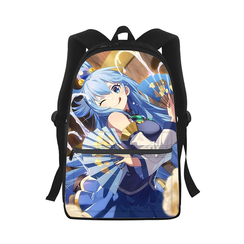Konosuba Aqua cute Anime Men Women Backpack 3D Print Fashion Student School Bag Laptop Backpack Kids Travel Shoulder Bag