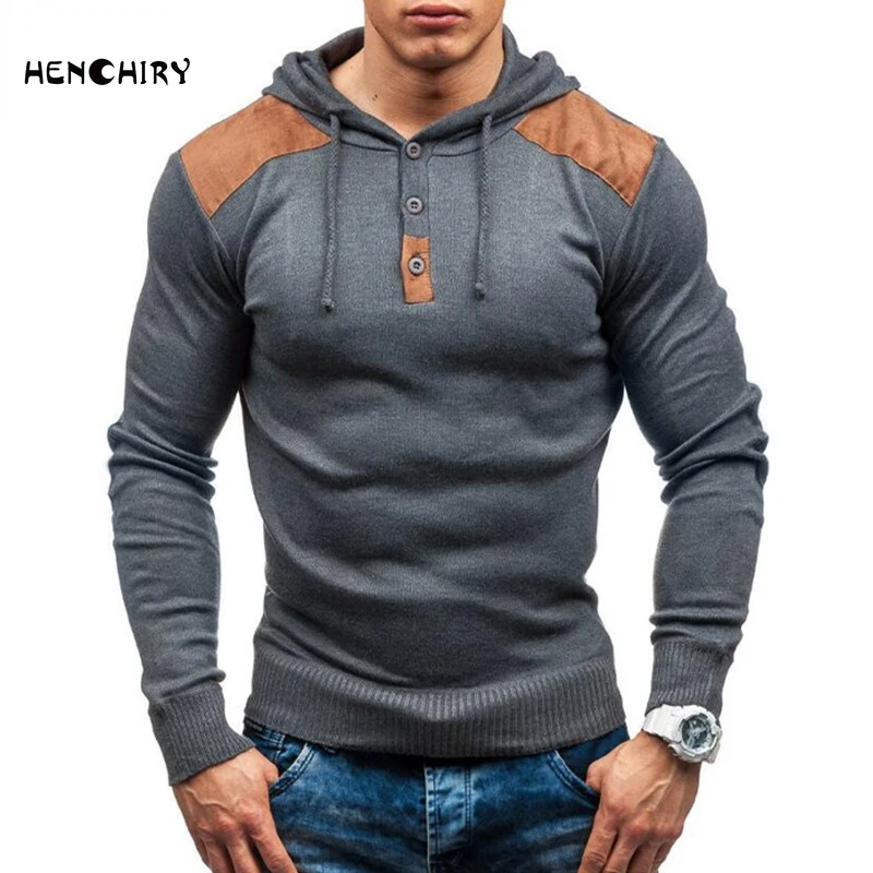 

HENCHIRY Spring Autumn 2022 Men's Long Sleeve Hoodie Hoodie Sweater Men's Casual Sweater High Quality Splicing Hoodie Men