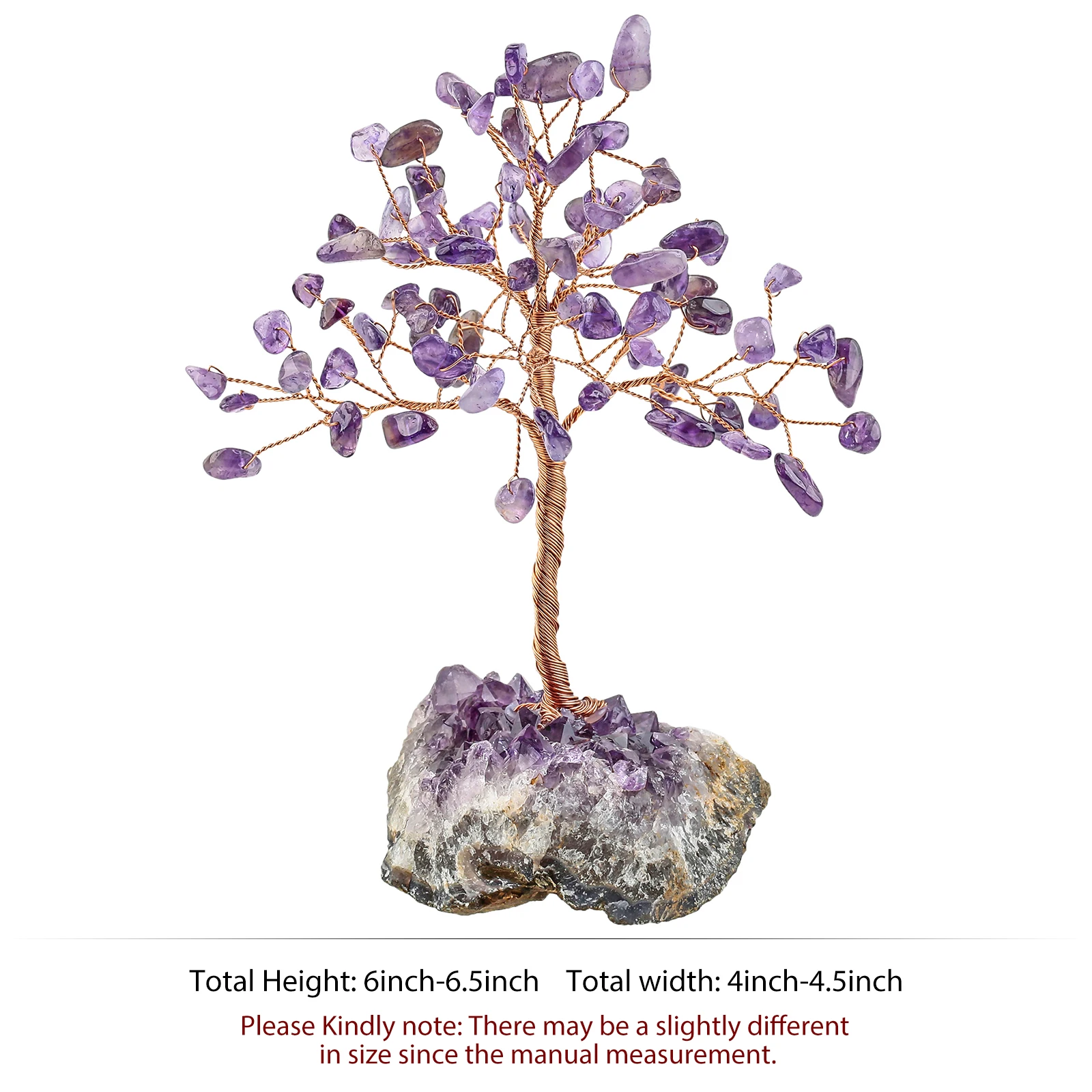 Lucky Money Crystal Tree Mini Pine Tree Natural Rough Amethyst Cluster Base Table Decor Home Ornaments Stone Craft Gifts