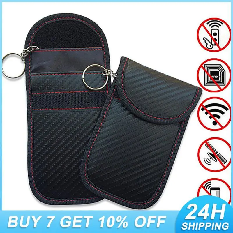 

Carbon Fiber Pattern Stylish Design Innovative Rfid Blocking Key Pouch With Rfid Blocking Revolutionary Signal Blocking Secure