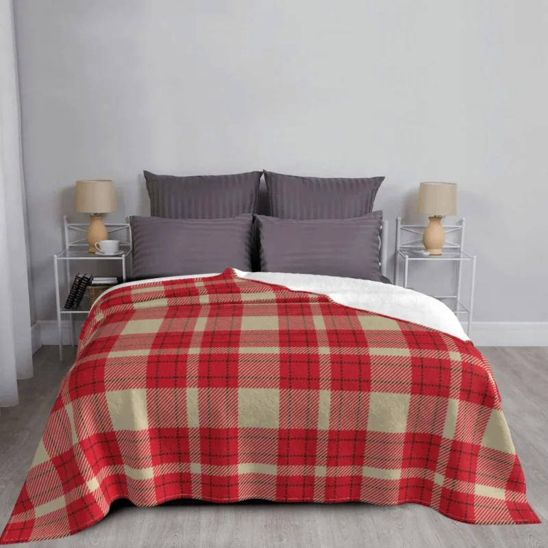 

Christmas Check Plaid Blanket Coral Fleece Plush Winter Portable Soft Throw Blanket for Home Couch Bedspreads