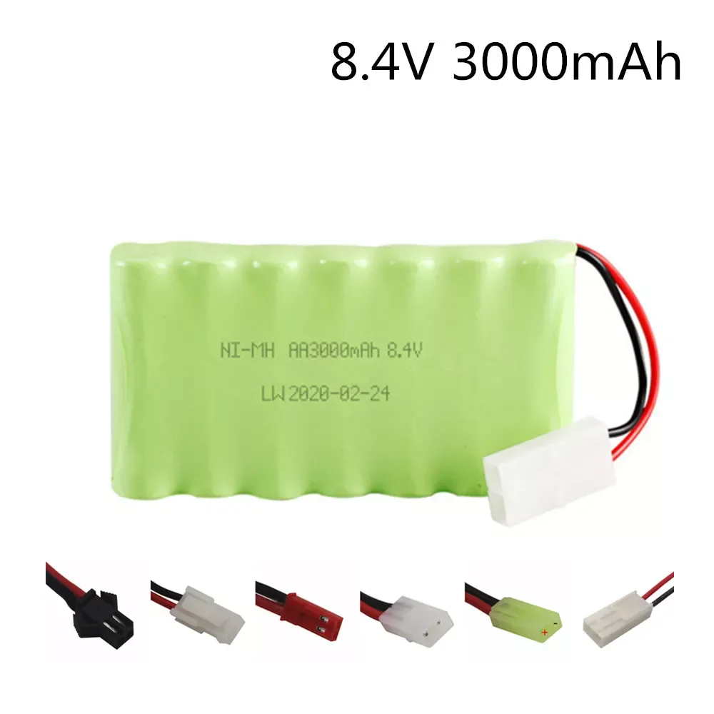 

8.4v 3000mAh NiMH Rechargeable Battery For Rc Car Tanks Trains Robot Boat Gun Toys Ni-MH AA 2400mah 8.4v Rechargeable Battery