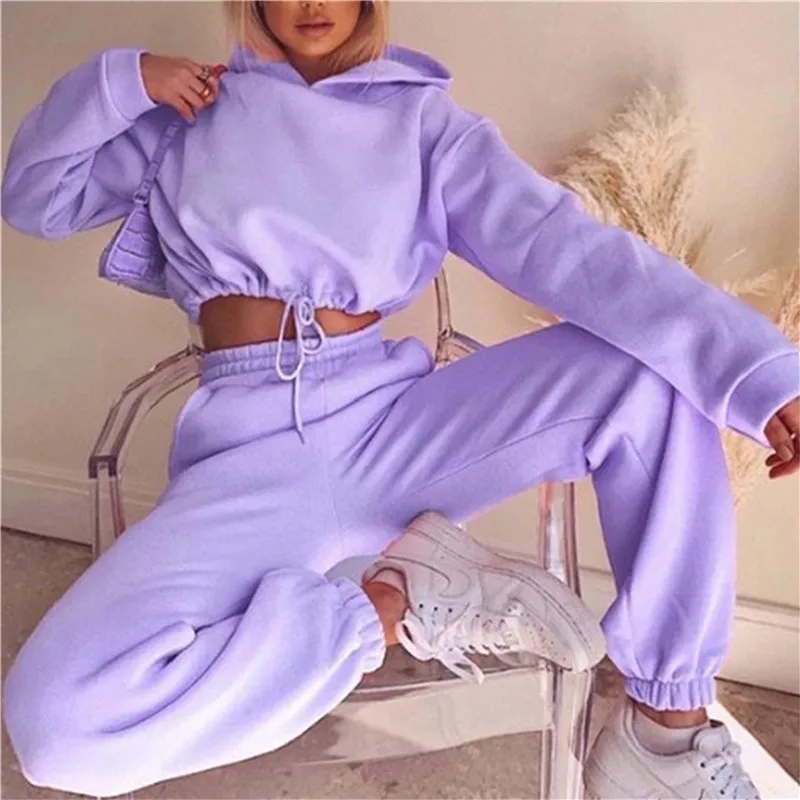 

lady's Sportswear Suits New Solid Color Hedging Tracksuit Women Tracksuit Two Piece Set Casual Sport Suit Lounge Wear Tracksuit