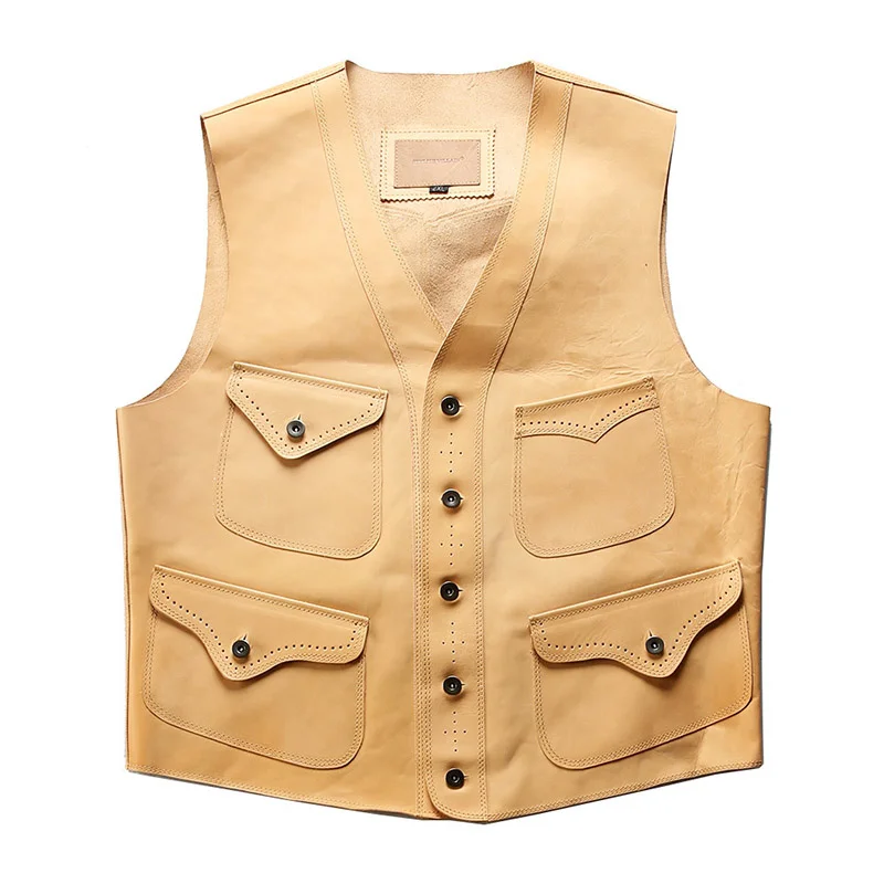 

MP650 Super Offer! Read Description! Asian Size Quality Horsehide Waistcoat Men's Horse Leather Vest