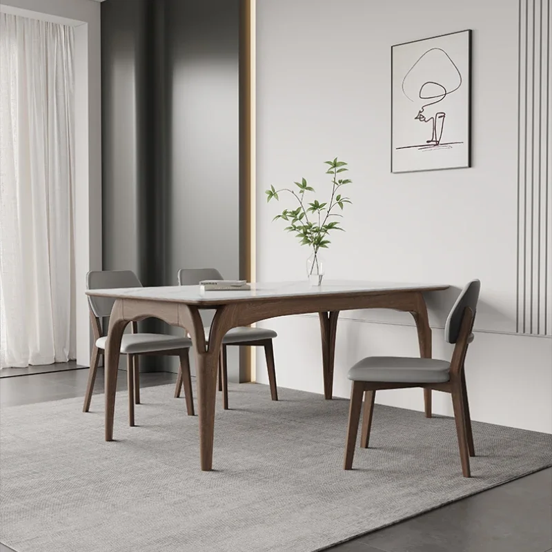 Импортный обеденный стол из массива ясеня цвет ореха светлый роскошный японский