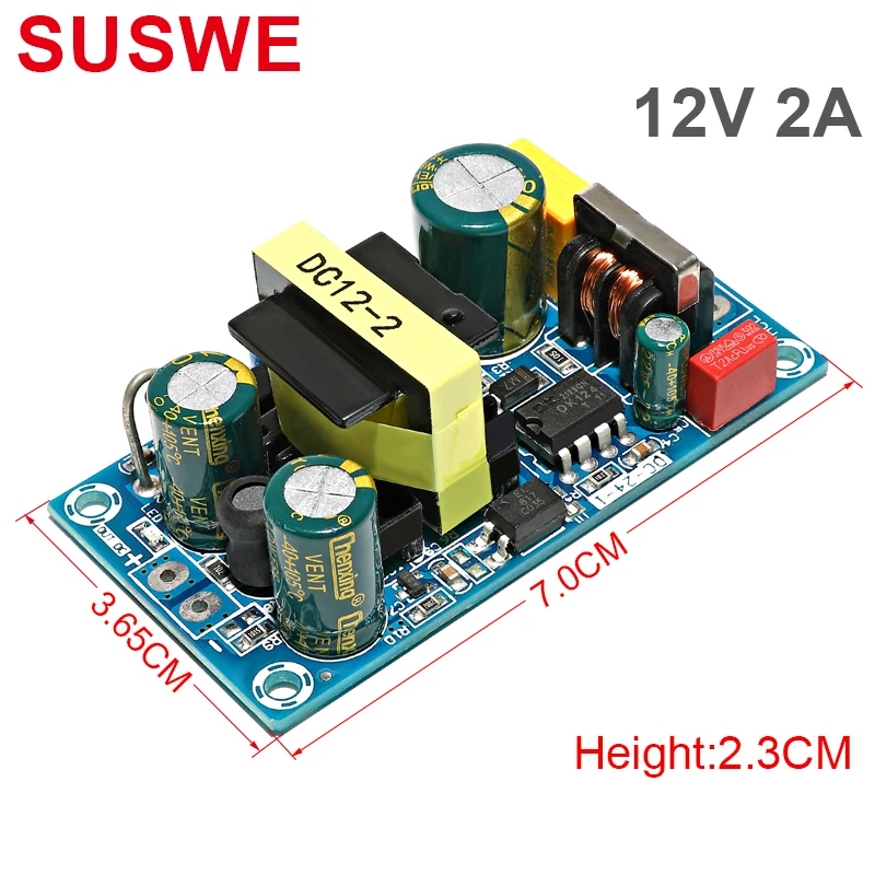

Входной ток 12 В, 2 А, 90-260 В переменного тока-модуль источника питания постоянного тока, Модуль блока питания 24 Вт, переключатель источника питания, неизолированная плата