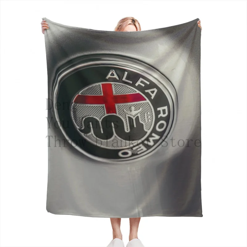 

Alfa Romeo Logo Throw Blankets Soft Velvet Blanket Camping Bedding Blanket Cold Cinema or Travel