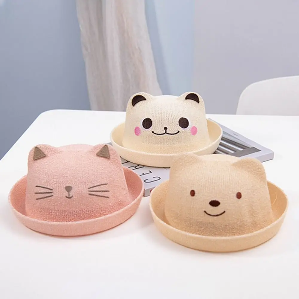 

Cartoon Animal Baby Straw Hat Babies Accessories Sunshade Sunbonnet Summer Sun Hat Breathable Panama Cap Kids