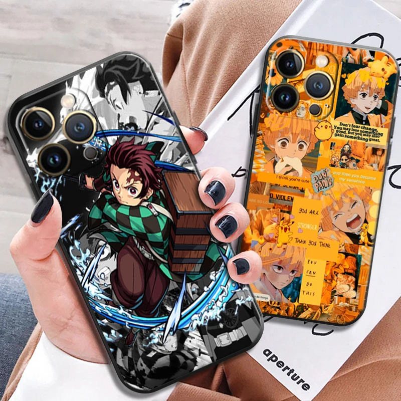 

Japan Anime Demon Slayer For Apple iPhone 13 12 11 Pro Max X XR XS Max 5 5s 6 6S 7 8 Plus SE2020 13 12 Mini Phone Case Carcasa