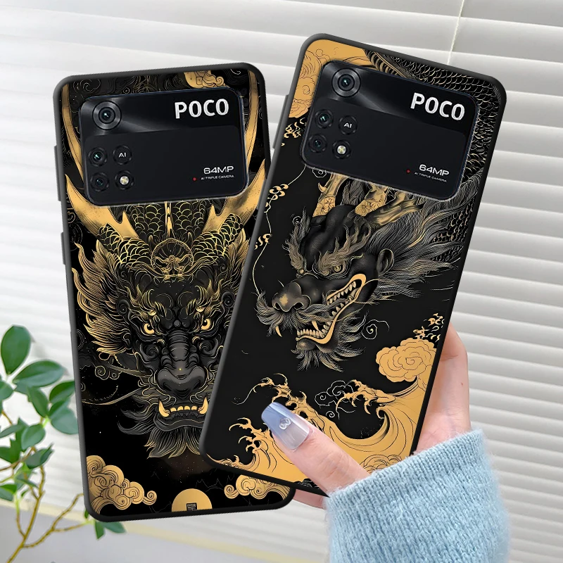 Фото Чехол для Xiaomi Poco F8 X3 X4 X5 X7 Pro F1 M3 M4 M7 Pro C61 M5 C50 C75 C71 F3, чехол для телефона с изображением дракона №4