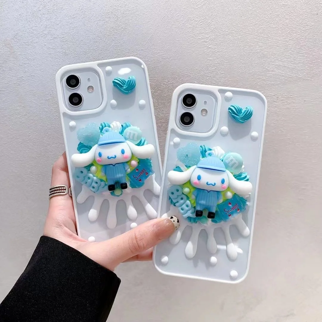 

New Cream Yugui Dog 3D Cartoon Phone Cases For iPhone 13 12 11 Pro Max Mini XR XS MAX 8 X 7 SE 2022 soft Shell