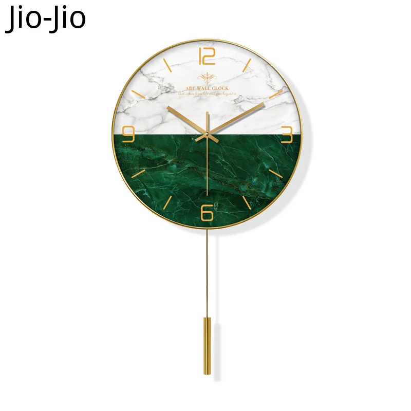 

Современные большие настенные часы в скандинавском стиле, металлические часы из чистой меди и дерева, Роскошные Настенные часы золотого цв...