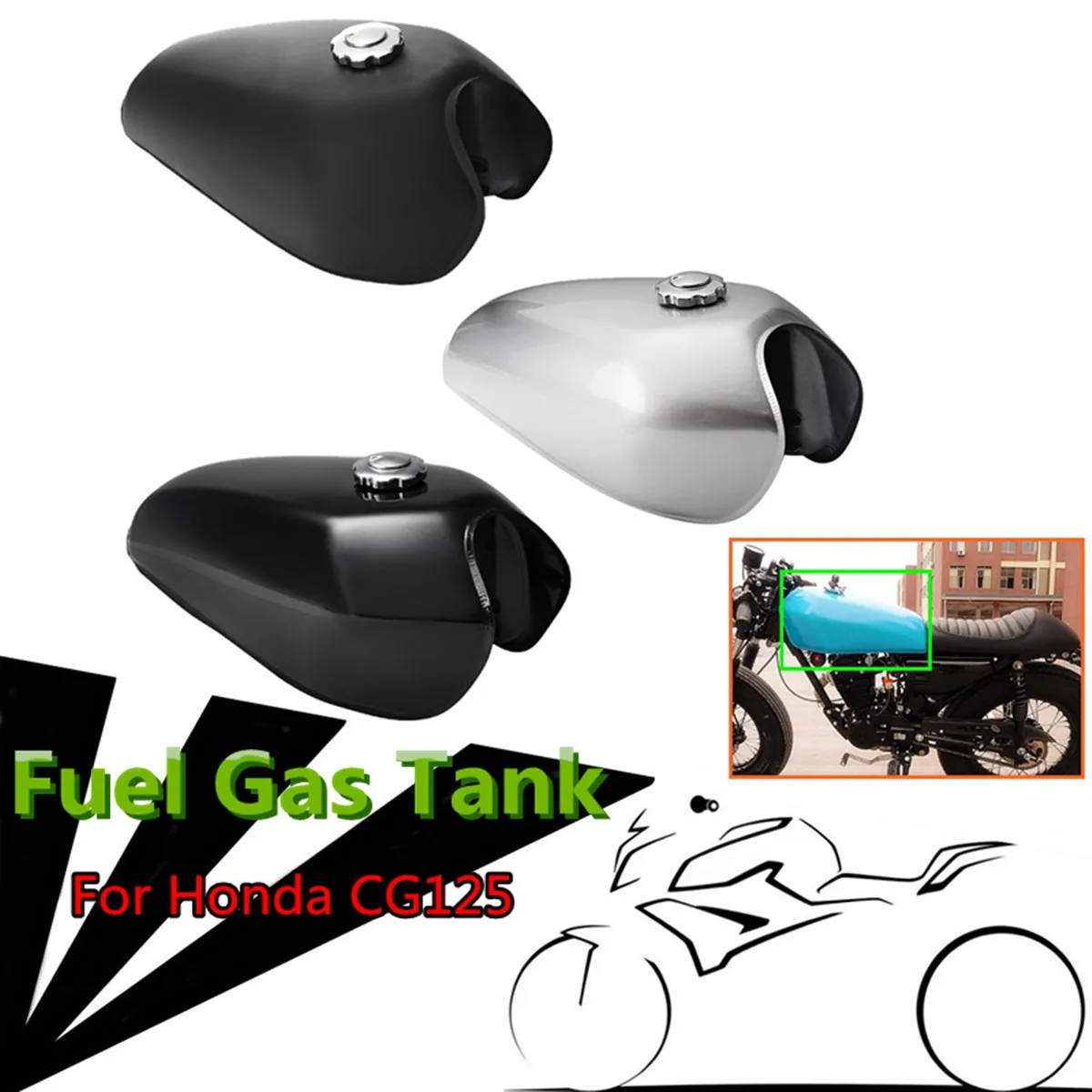 Топливный Бензобак для мотоцикла 9 л 2 4 Гал Cafe Racer винтажный топливный бак с