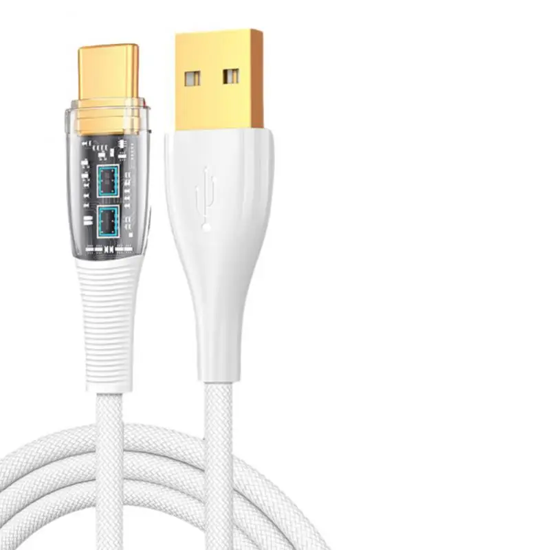 

A-c Cable For Samsung Galax For Xiaomi Fast Charging Cable Data Cable Transparent Usb Cable New Type-c Charger Cable 100w Hot