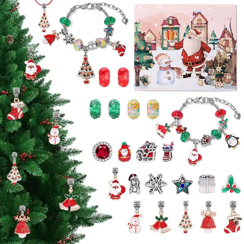 

Christmas Advent Calendar Bracelet Kit Advent Calendar 24pcs Gifts Festival Children Toys For Birthday Parties Family Gatherings