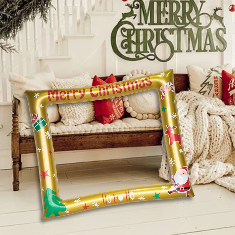 

Frame Photo Christmas Inflatable Merry Picture Balloons Selfie Prop Booth Pvc Floatingborder Props Party Happyframes Home Kids