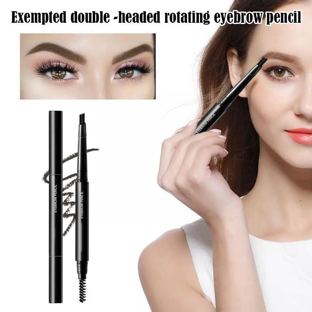 

1pc Natural Makeup Double Heads Automatic Eyebrow Pencil Eyebrow Ware Brush Pen With Easy Waterproof Long-lasting P1N7