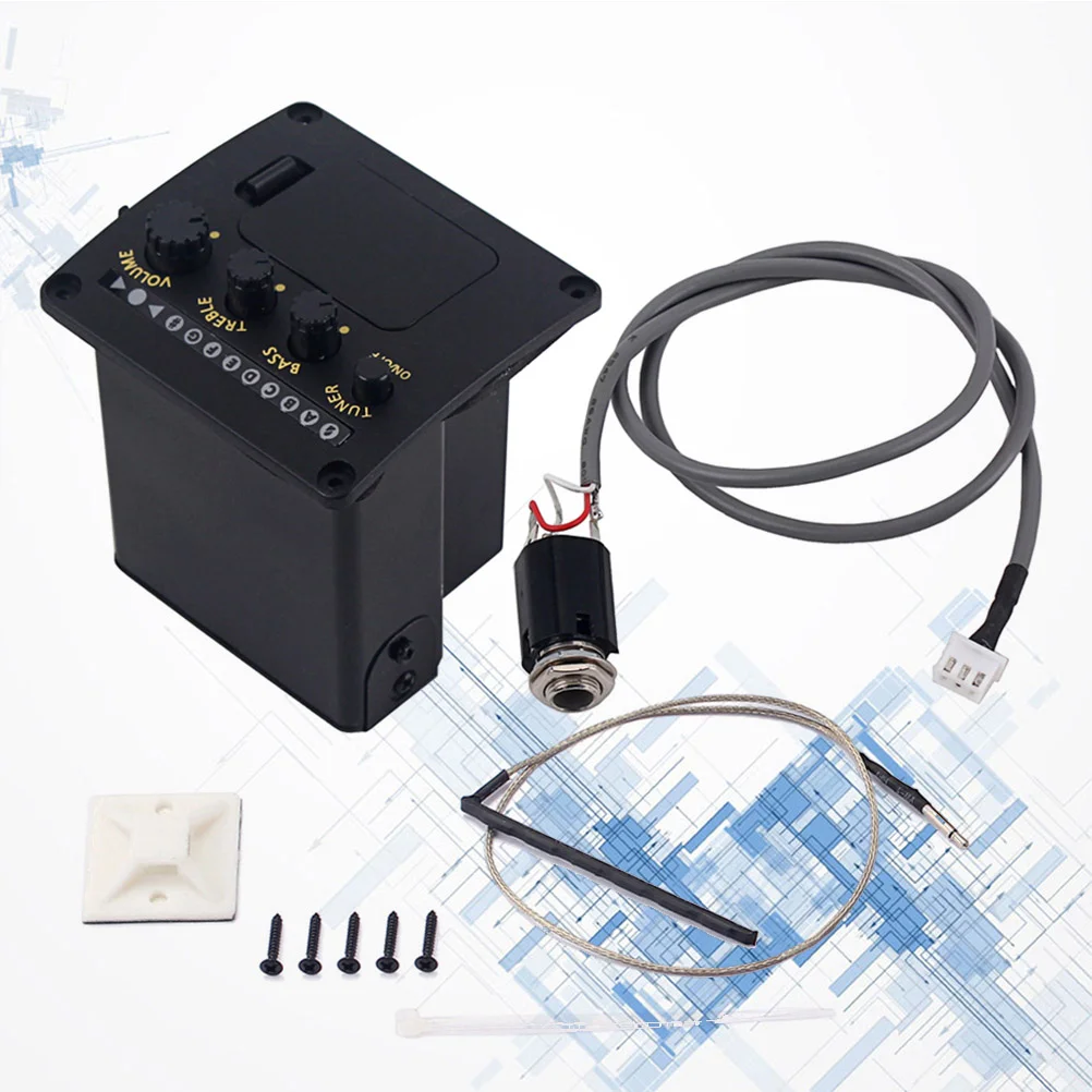 

1 Pc 2-Band EQ Pickup with Tuner Guitar Pickup Guitar Parts Piezo Pickup EQ Pickup for Bass Musical Instrument Guitar