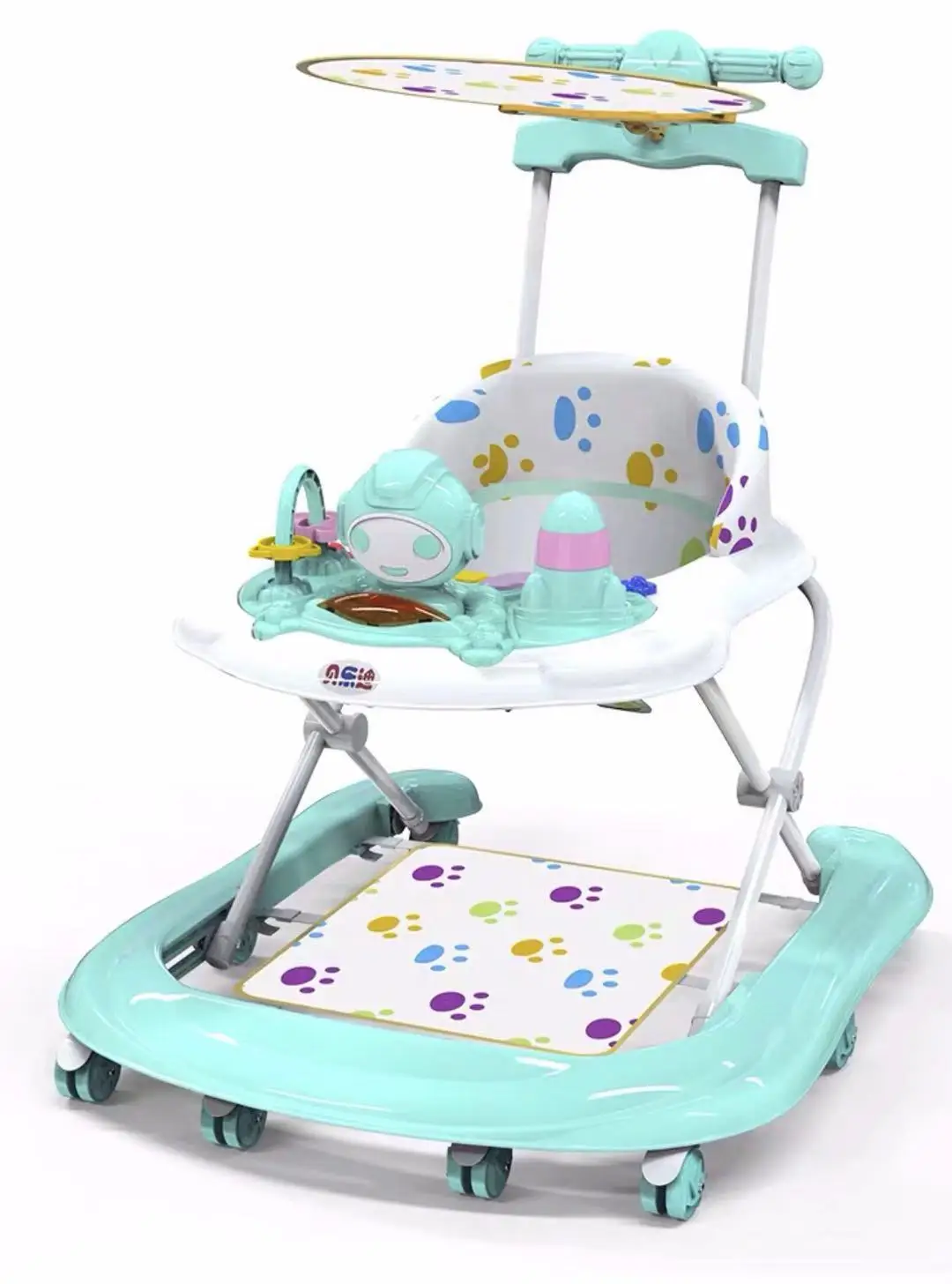 Baby Walker Multi-function Anti-rollover Anti-O-leg Can Sit with Music Baby Walker Trolley