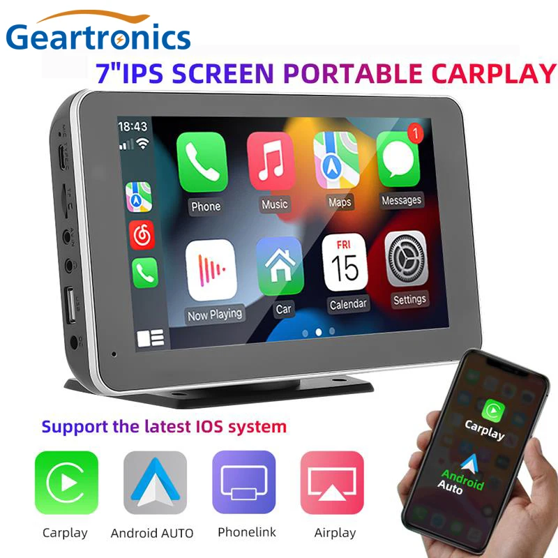 

7 Inch Portable Car Stereo Radio Wireless Carplay Androi Auto Bluetooth Audio Hands Free Calling Multimedia MP5 Player Receiver