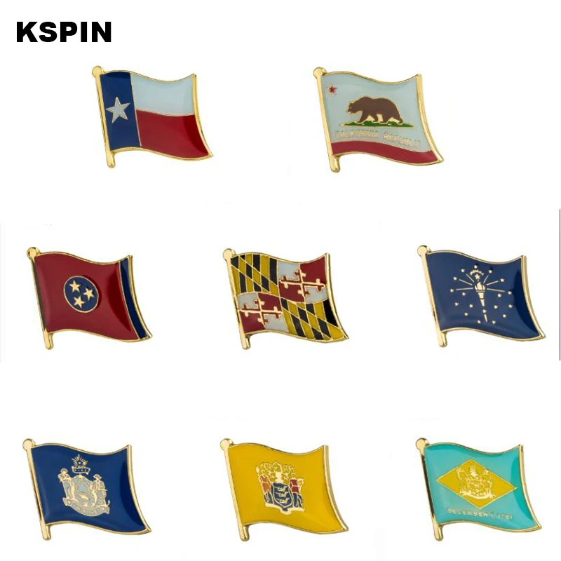 

United States Metal Flag Badge Decorativas Vinatage Brooches for Men/Women