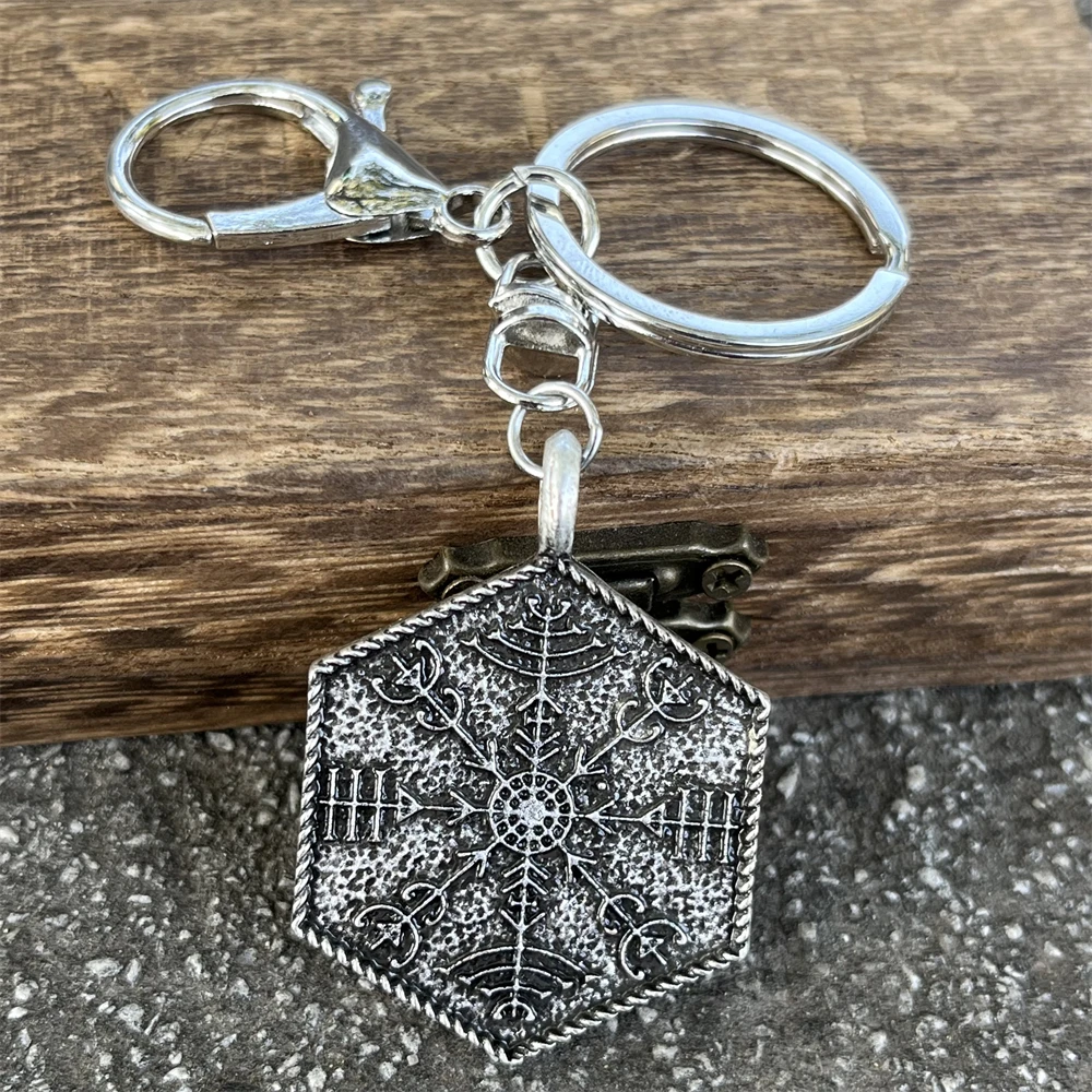 Двусторонний компас викингов Vegvisir и символы валкнута сумка подвеска-амулет
