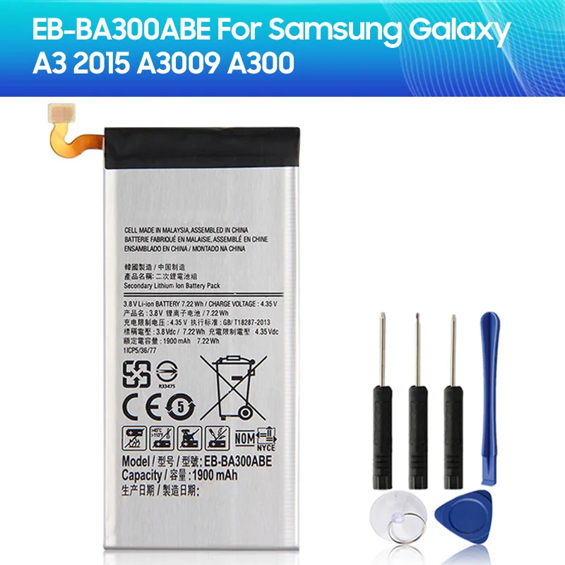 Запасная аккумуляторная батарея для SAMSUNG GALAXY A3 2015 A3009 A300 A300X A300H A300F A300FU A300G A300M A3000 1900 мАч
