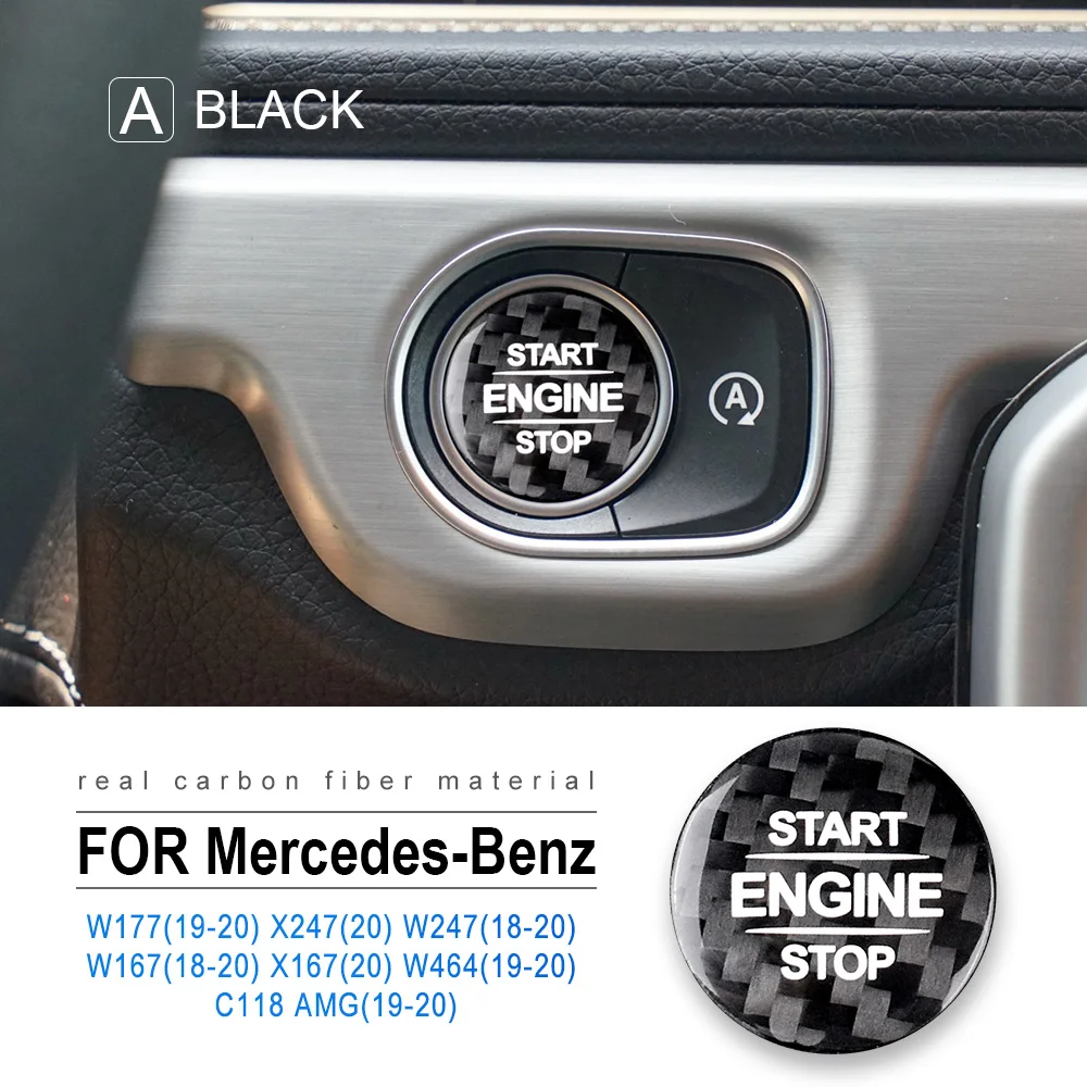 

Наклейка на кнопку запуска двигателя из углеродного волокна для Mercedes Benz W177 GLB X247 W247 GLE W167 GLS X167 W464 CLA C118 AMG, аксессуары